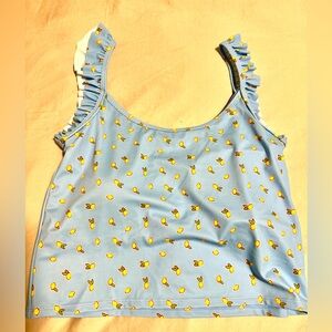 Kortni Jeane Ruffle Swim Blue Lemon Top